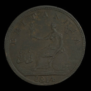 Canada, unknown, 1/2 penny : 1814