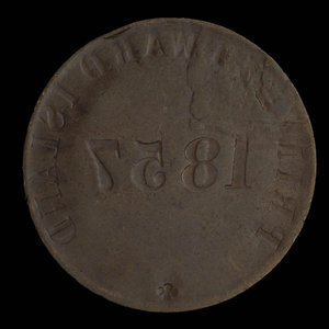 Canada, George Davies, 1/2 penny : 1857