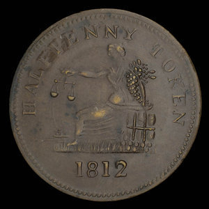 Canada, unknown, 1/2 penny : 1812