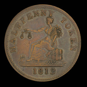 Canada, Joseph Tiffin, 1/2 penny : 1812