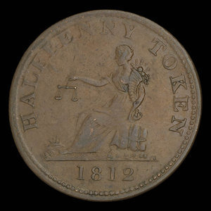 Canada, unknown, 1/2 penny : 1812