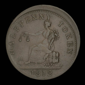 Canada, Joseph Tiffin, 1/2 penny : 1812