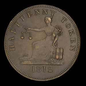 Canada, unknown, 1/2 penny : 1812