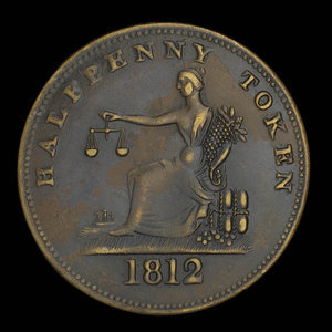 Canada, unknown, 1/2 penny : 1812