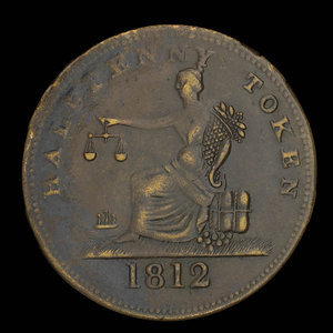 Canada, unknown, 1/2 penny : 1812