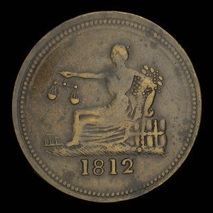 Canada, unknown, 1/2 penny : 1812