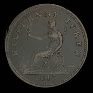 Canada, unknown, 1/2 penny : 1813