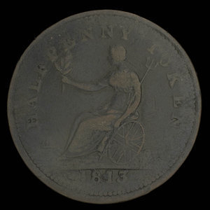 Canada, unknown, 1/2 penny : 1813