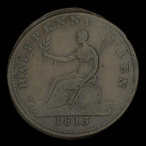 Canada, unknown, 1/2 penny : 1813