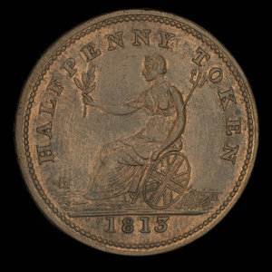 Canada, unknown, 1/2 penny : 1813