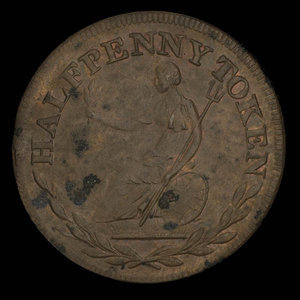 Canada, unknown, 1/2 penny : 1813