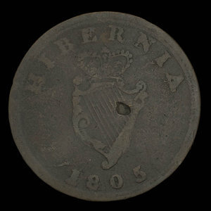 Canada, unknown, 1/2 penny : 1805