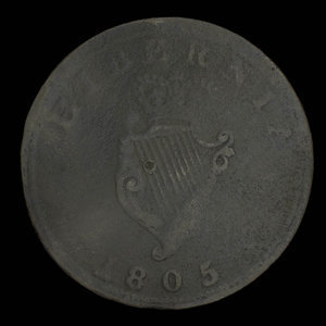 Canada, unknown, 1/2 penny : 1805