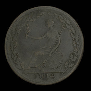 Canada, unknown, 1/2 penny : 1814