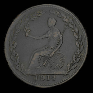 Canada, unknown, 1/2 penny : 1814