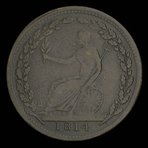 Canada, unknown, 1/2 penny : 1814