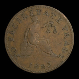 Canada, unknown, 1/2 penny : 1825