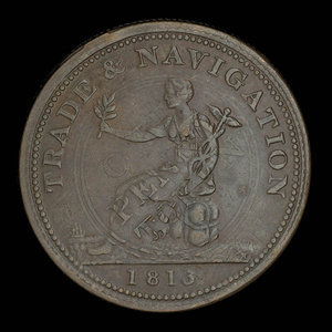 Canada, unknown, 1 penny : 1813