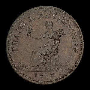 Canada, unknown, 1 penny : 1813