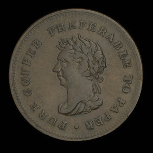 Canada, unknown, 1 penny : 1838