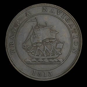 Canada, unknown, 1/2 penny : 1813