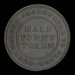 Canada, unknown, 1/2 penny : 1813