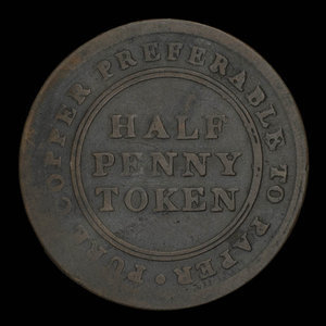 Canada, unknown, 1/2 penny : 1813