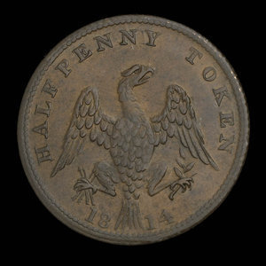 Canada, unknown, 1/2 penny : 1814