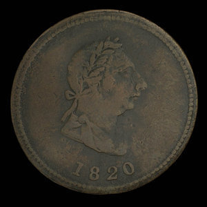 Canada, unknown, 1/2 penny : 1820