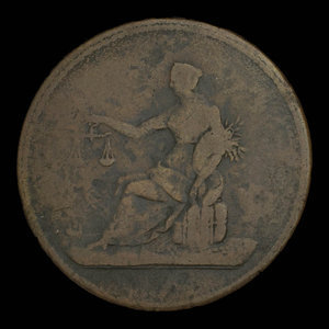 Canada, unknown, 1/2 penny : 1820