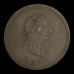 Canada, unknown, 1/2 penny : 1820