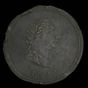 Canada, unknown, 1/2 penny : 1820