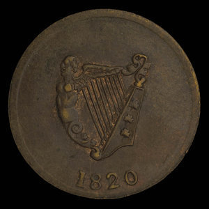 Canada, unknown, 1/2 penny : 1820