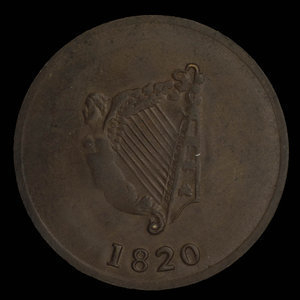 Canada, unknown, 1/2 penny : 1820