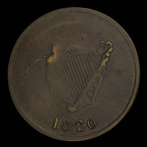 Canada, unknown, 1/2 penny : 1820