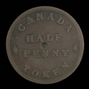 Canada, unknown, 1/2 penny : 1831