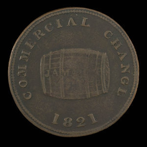 Canada, unknown, 1/2 penny : 1821