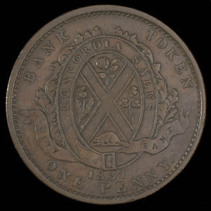 Canada, City Bank (Montreal), 1 penny : 1837