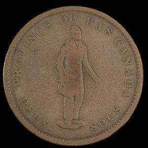 Canada, Quebec Bank, 1 penny : 1837