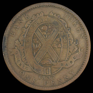 Canada, Quebec Bank, 1 penny : 1837