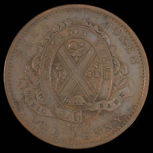 Canada, Quebec Bank, 1 penny : 1837