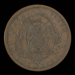 Canada, Quebec Bank, 1 penny : 1837