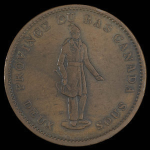 Canada, Quebec Bank, 1 penny : 1837