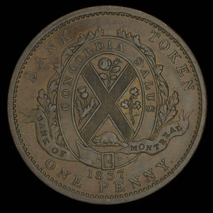 Canada, Bank of Montreal, 1 penny : 1837