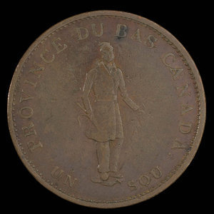 Canada, City Bank (Montreal), 1/2 penny : 1837