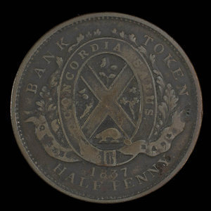 Canada, Quebec Bank, 1/2 penny : 1837