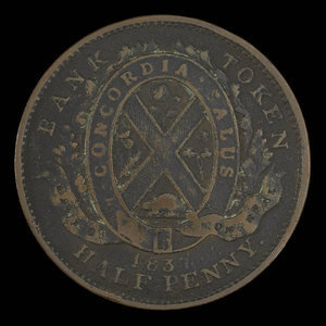 Canada, Bank of Montreal, 1/2 penny : 1837