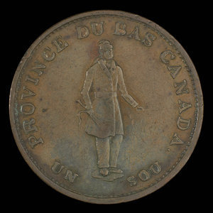 Canada, Bank of Montreal, 1/2 penny : 1837