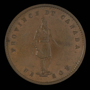 Canada, Quebec Bank, 1/2 penny : 1852