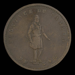 Canada, Quebec Bank, 1/2 penny : 1852